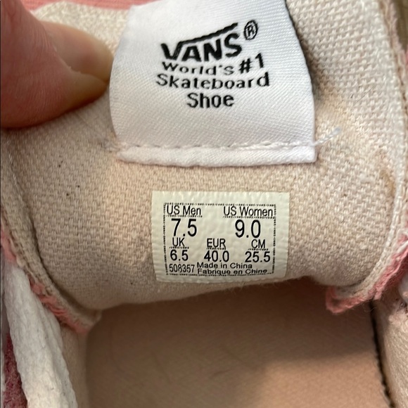 Vans pink and white sneakers, women's size 9 - Picture 10 of 10